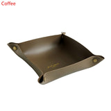 PU Leather Folding Tray Jewelry Display Plate Earrings Rings Cosmetic Organizer Desktop Key Coin Watch Sundries Box