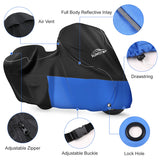108'' Inch 420D Motorcycle Cover Waterproof Outdoor Storage for Touring Models and Conventional Model King Road