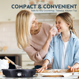 11 Inches Electric Crepe Maker - 1200W, 50-210 Celsius Degree Temperature Control, Non-stick Pancake Griddle with Wooden Spatula