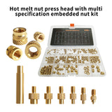 3D Printing Hot Melt Heat Knurled Embed Injection Copper Nut 345pcs w/7pcs Heat-Set Insert Tip for M2 M2.5 M3 M4 M5 M6 M8