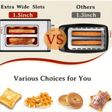 1pc, 2 Slice Toaster Stainless Steel Toaster With Cancel, Defrost Function And 6 Bread Shade Settings Bread Toaster, Extra Wide