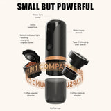 Portable 9 Bar Pressure Espresso Machine - 2 in 1 Travel Maker, Rechargeable & Compatible with Nespresso Capsules and Ground Coffee