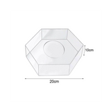 Acrylic Display Hexagonal Tray DIY Refillable Board Base Clear Cake Stand Decor Tools 20X20X10CM