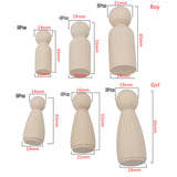30Pc Solid Hard Wood People Different Size Natural Unfinished Preparation Paint Family Doll