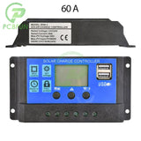 Solar Panel 10A20A30A 12V24V Auto Battery Charge Regulator PWM Controller LCD Dual USB for PV Home