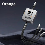 3 in 1 Multi Retractable USB Phone 60w Fast Charging and Data Cable for Lighing/Android/Type-C Devices
