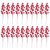 20 Pack 8inch Artificial Christmas Red Berries Stems for Ornaments,DIY Xmas Wreath,Holiday and Home Decor