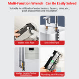 12 Sizes Multifunctional Basin Faucet Plumbing Pipe Tools Plumbers Universal Repair Install Sink Wrench Set