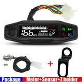 Universal Motorcycle Speedometer Odometer RPM Fuel Meter LCD Digital Gauge Turn Signal Light for All Motor