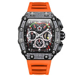 2022 New Men's Automatic Mechanical Watch ONOLA Fashion Unique Luxury Diamond Inlaid Design Waterproof Silicon Tape Watches Men