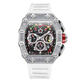 2022 New Men's Automatic Mechanical Watch ONOLA Fashion Unique Luxury Diamond Inlaid Design Waterproof Silicon Tape Watches Men