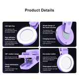 Portable Clip-on Ring for Phone w/ Mirror Modes 3 Levels Brighess 180° Rotatable Selfie Fill Light