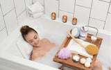 Washable Striped Bath Pillow with 3D Bathtub Cushion and Suction Cups for Non-slip Comfortable Bathing