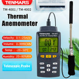 TM4001 TM4002 Hot Wire Thermal Anemometer Velocity Meter TM-4001 TM-4002 Speed Wind Volume Temperature Humidity Tester