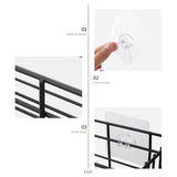 2Pcs Toilet Wall-Mounted Wrought Iron Bathroom Towel Free Punch Shower Gel Storage Rack