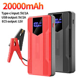 20000mAh 12V Portable Jump Starter Multifunctional Power Bank Digital Display Battery Charger Car Emergency Booster
