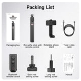 Selfie Stick Tripod With Wireless Bluetooth Remote Control for GoPro 12/11/10 Insta 360 DJI Osmo Action Camera For Smart Phone