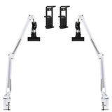 2-Piece White Adjustable Embroidery Hoop Stand for Handiwork, 3-in-1 Hoop/Tablet/Desktop Stand, 360??