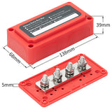 300A Bus Bar Heavy Duty Power Distribution Block Busbar Box Module Design with 4X M8 (5/16") Terminal Studs For Car RV Boat