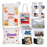 76Pcs Blanks Products Sublimation Bundle With Metal Chain ,For Custom Design Work,Gifts