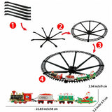 Electric Toys Tree Decoration Train Track Frame Railway with Sound&Light Rail Car Christmas Gifts