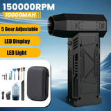 150,000RPM Electric Handheld Turbo Jet Fan Brushless Motor Violent Blower Wind Speed 51m/s Rechargeable Air Duster