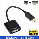 DisplayPort Cable Adapter Display Port DP DVI Converter HD 1080p Male to Female For PC Laptop HDTV Monitor Projector