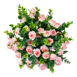 3 Pack Artificial Flowers Fake Silk Rose Decoration Faux Flower Bouquet For DIY Vase Home Wedding Party