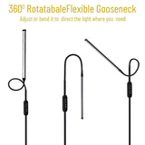 Flexible Gooseneck LED Lamp - 360° Rotation, Remote Control, Adjustable Brightness for Indoor
