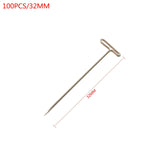 100PCS 27/32/38/45/51/53MM Stainless Steel T-Pins For Wigs Making/Display On Foam Head T-Pins Sewing Hair Needles Styling Tool