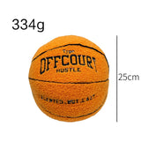Offcourt Pillow, Shaped Teddy Fleece Embroidered Basketball Throw Pillow Fuzzy Plush Toy