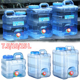 7.5/10/15L Large Capacity Pure Buckets Container With Faucet Portable Driving Tan Emergency Water Storage
