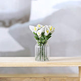 10Pcs 1/12 Miniature Accessories Mini Clay Calla Lily Simulation Flower Model For Dollhouse Decoration