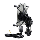 Phone QC3.0 USB Qi Fast Charging Wireless Charger 9-30v Bracket Holder 360 Rotation Motorcycle Bicycle Handlebar