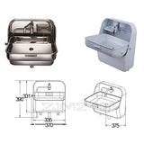 RV 304 Stainless Steel Folding Sink with Integrated Faucet Apply to Caravan Camper Boat Wall-mounted Sink 370*390*(180/375)mm