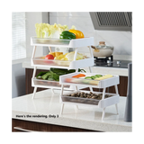 Prepare Dishes Rack Home Table Hot Pot Vegetables Fruit Display Shelf Kitchen Storage Collapsible Dish Holder M