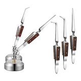 5 Pcs Soldering Tweezers Set with Base 360° Rotation for Jewelry Making, Welding, Repairing