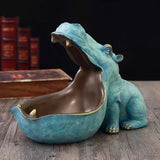 1pc Hippo Ornaments,Nordic Creative Home, Living Room, Shoe Cabinet, Entrance Key Storage Box, Desktop Miscellaneous Storage Tray, Snack Storage Box, Jewelry