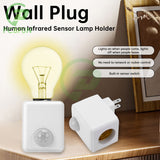 Wall mounted LED human infrared sensing intelligent delay E27 lamp holder adapter converter