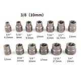 14 PCS Lug 3/8Inch Drive Impact Bolt Nut Extractor Set Black Steel Nut Remover Kit 1/4Inch-3/4Inch Twist Socket Tool Set