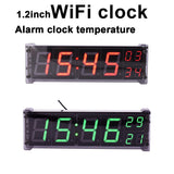 1.2 Inch Wifi 24 Hours Electronic LED Digital TIME Display Second Temperature Alarm Clock Wireless Network Timing