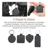 20 Pieces Sublimation Blank Keychains PU Leather Pendant Heat Transfer Keychain Ornament for Making