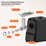 Electric Grinder - Heavy Duty Meat Mincer and Stuffer Maker with Sausage Grinder Plates for Home Kitchen.