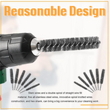 Bore Stainless Steel Bristles Wire Brush for Power Drill with Hex Shank Handle 12 Pcs