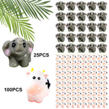 25/100Pcs Resin Miniature Kawaii Mini Cow Animals Micro Fairy Figurines Home Garden Decoration