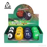Circular Billiard Ball Tobacco Grass Grinder 55mm 2-layer Plastic Spice Herbal Crusher for Grinding Dry Herb Smoking Accessories