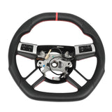 Perforated Leather Steering Wheel Luxurious Style Flat Bottom Steering Wheel Stylish Hand Finished Stitching for Modification