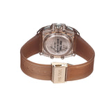 PINTIME Sport Men Watch Hollow Dial Brown Quartz Wristwatches Silicone Strap Waterproof Calendar Watches Luxury Top Brand Reloj