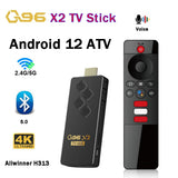 X2 ATV Android 12 BT 5.0 Chipest H313 Quad Core 2GB16GB 4K HD WIFI 4G 5G Voice remote Smart TV Box PK Q96 S96 Stick