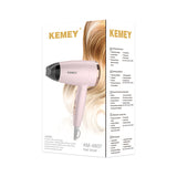 High Powerful Travel Foldable Hair Dryer Kemey KM-6837 Household Colorful Portable Blow Drying Appliance Hair Dryer
